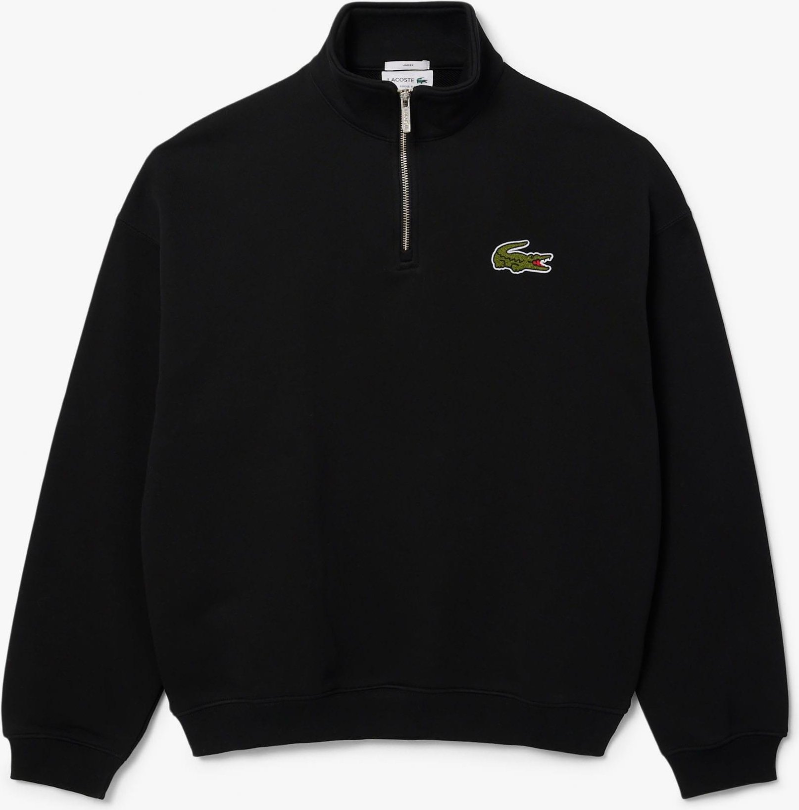 Lacoste - "Accent" Sweatshirt für Herren/Damen Unisex, Reißverschluss, lose Passform (Schwarz)
