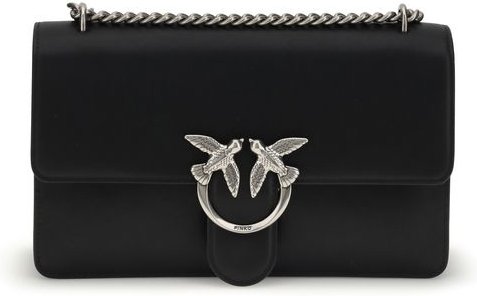 Schwarze Kalbsleder Bos Taurus Umhängetasche