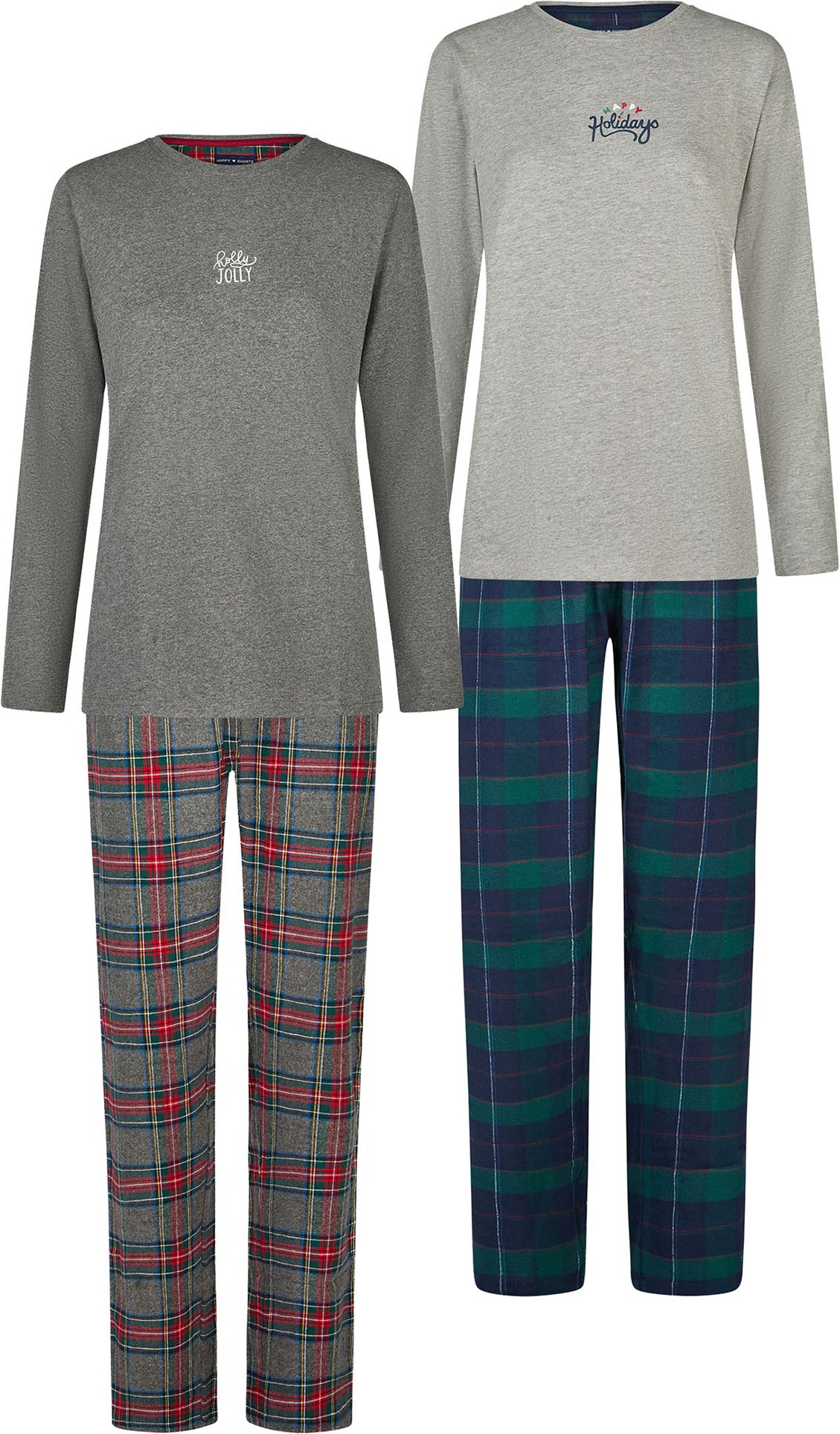 Happy Shorts Damen Pyjama ChristmasSchlafanzug, Pyjama Set, Nachtwäsche