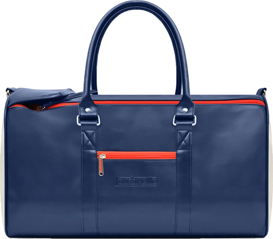 Lambretta - Reisetasche, Retro, Sport (Marineblau/Weiß)