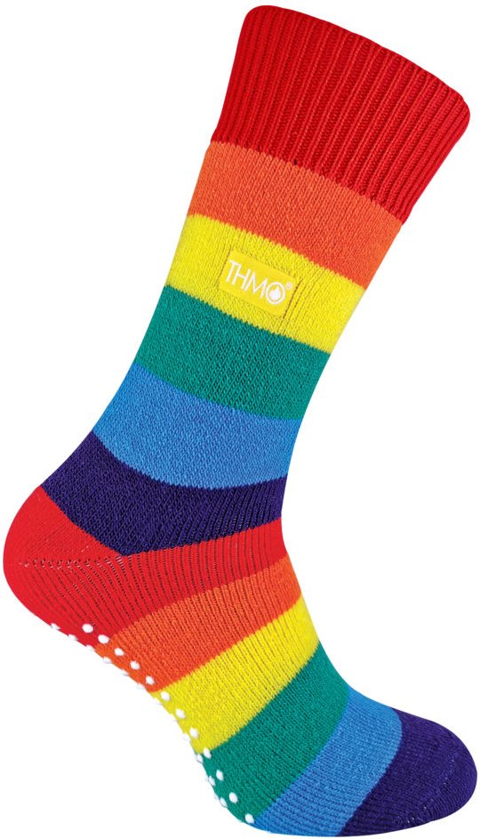 THMO - Herren & Damen Warme Thermische Rutschfeste Regenbogen Socken für den Winter