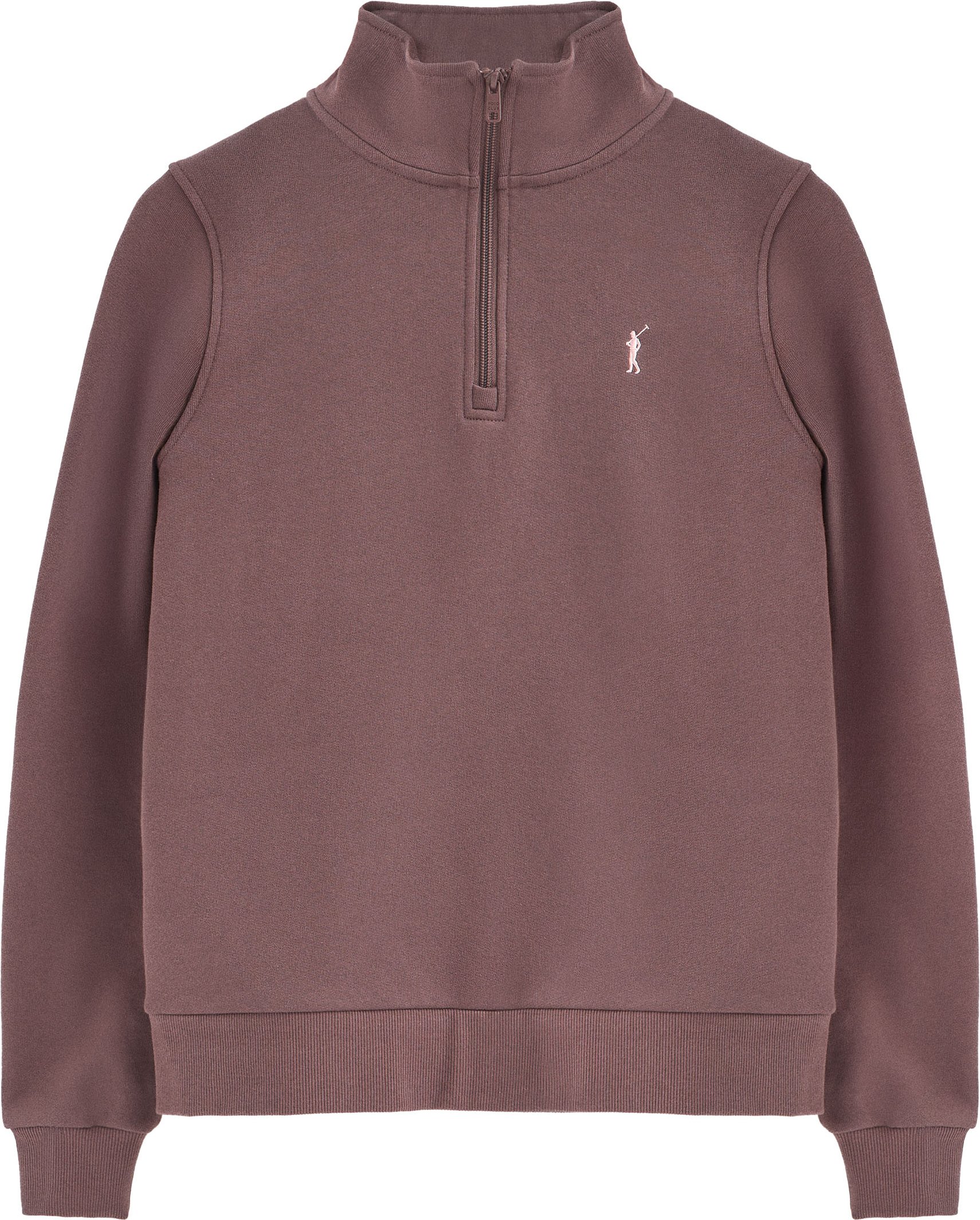 Sweatshirt rosa taupe mit halbem Reißverschluss und Rigby Go-Logo