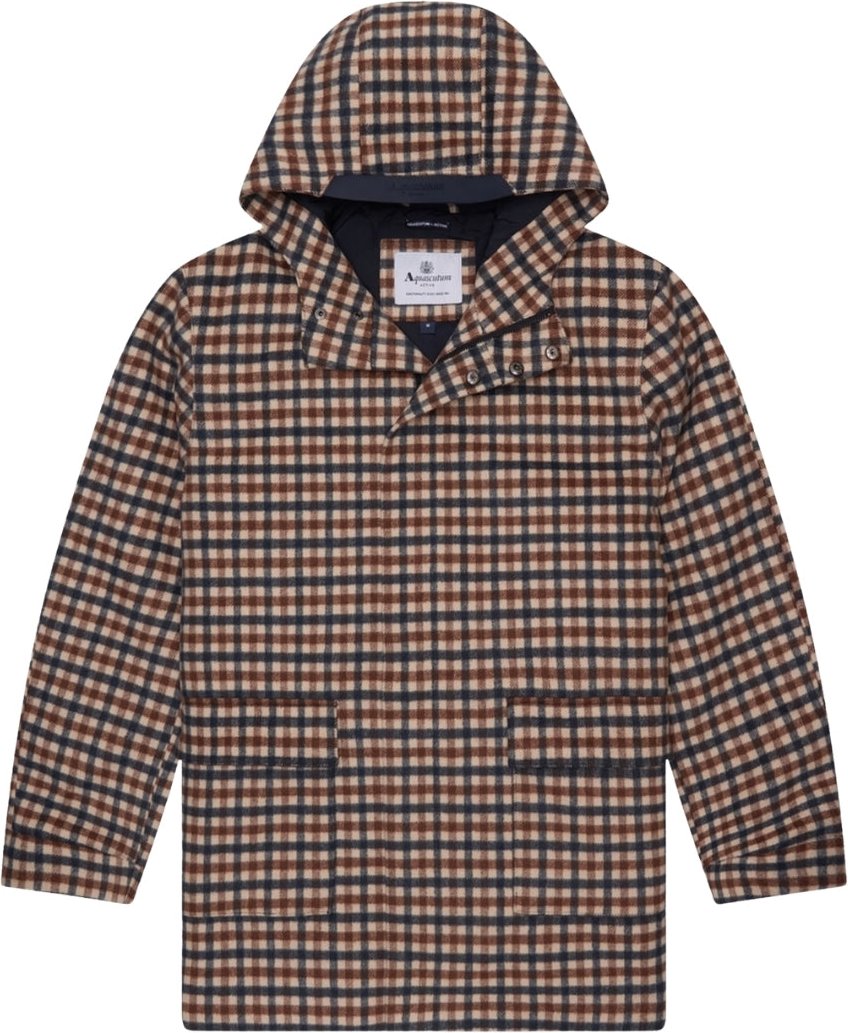 Aquascutum Active Woll-kapuzenmantel Club Check Jacke