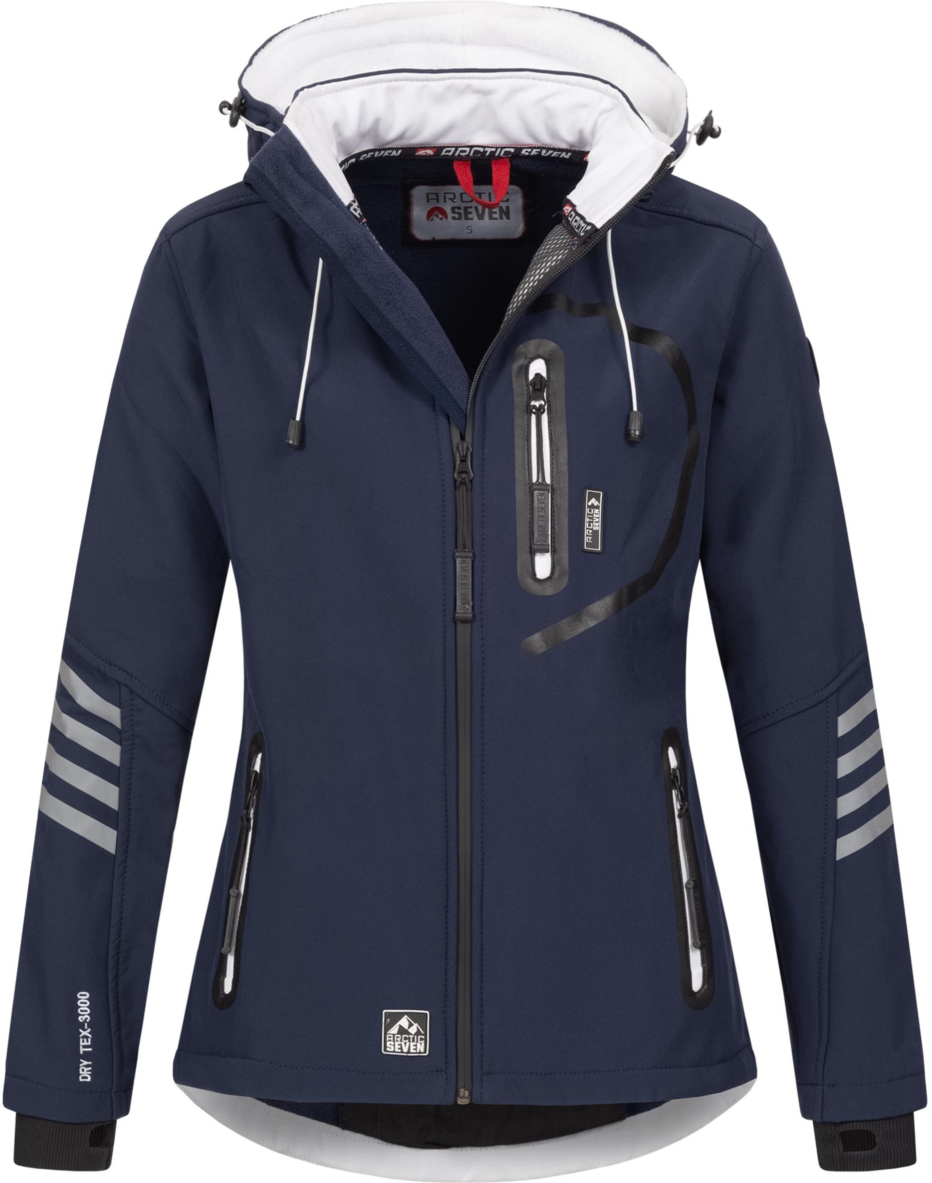 Arctic Seven Damen Softshelljacke Navy-Weiss