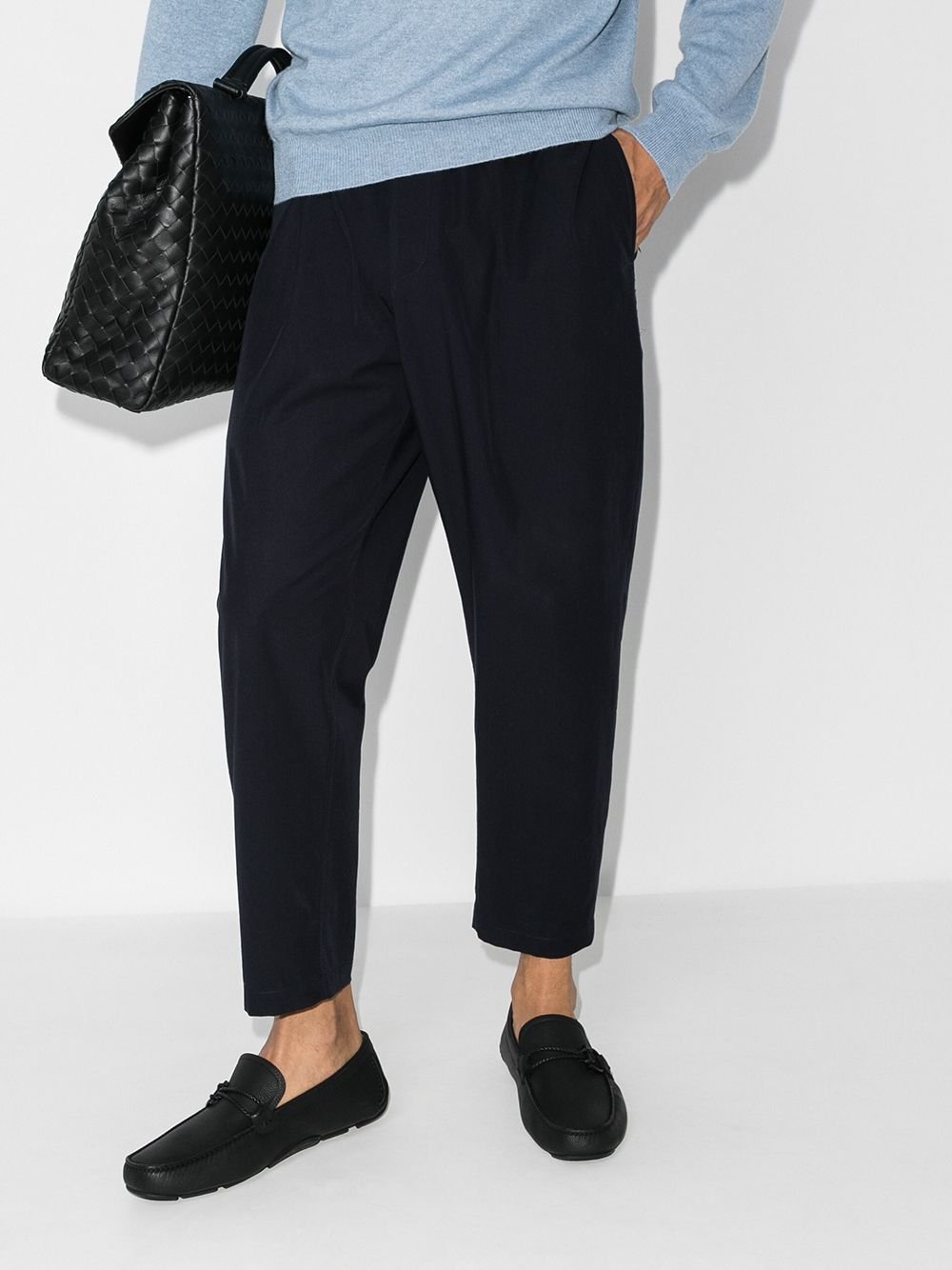 Schwarze Leder Slipper