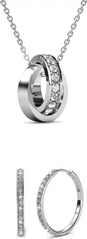 Parures Chic Circle Hoop - Argenté et Cristal