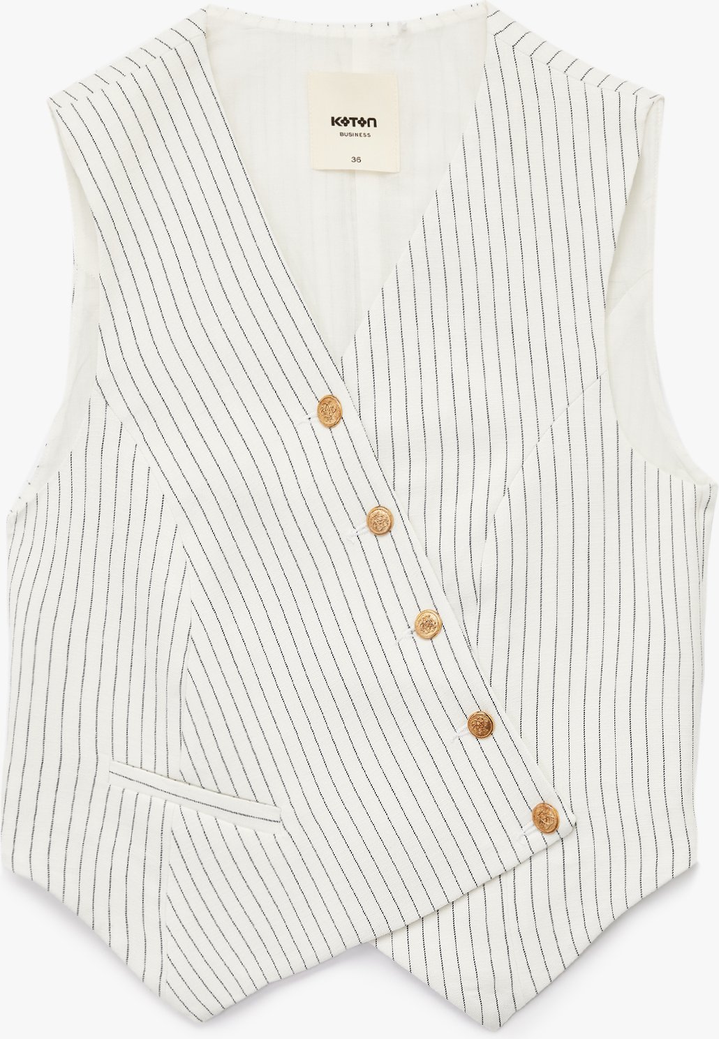 Koton WESTEN Koton Asymmetrische Knopfleisten-Weste