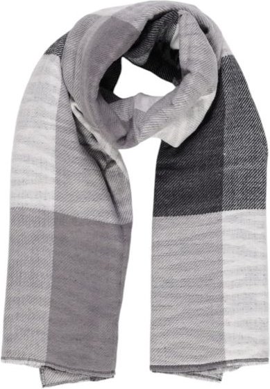 Karierter Schal Grau und Weiß
