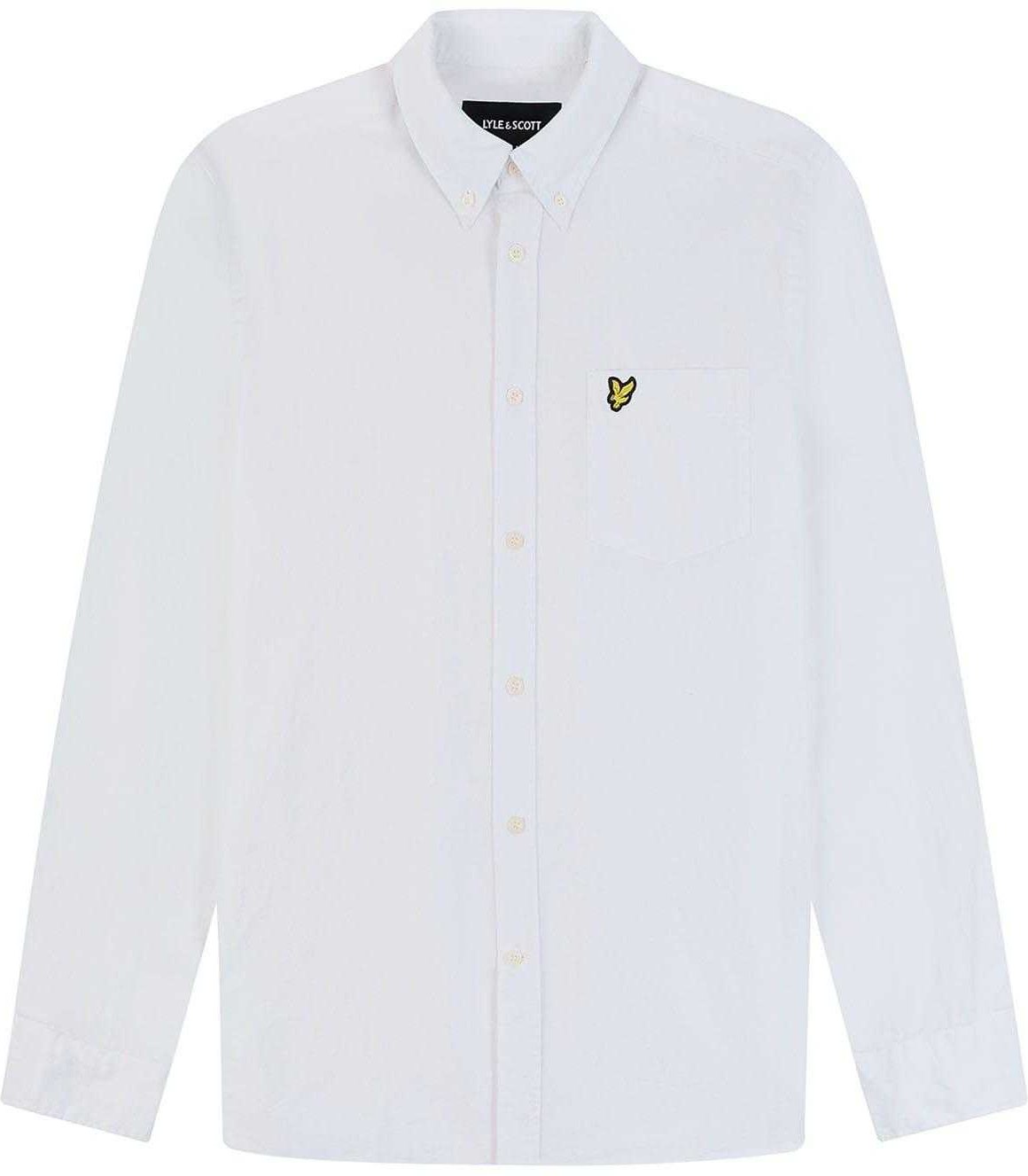Lyle & Scott Herren Baumwoll-Leinen Button-Down Hemd (Weiß)