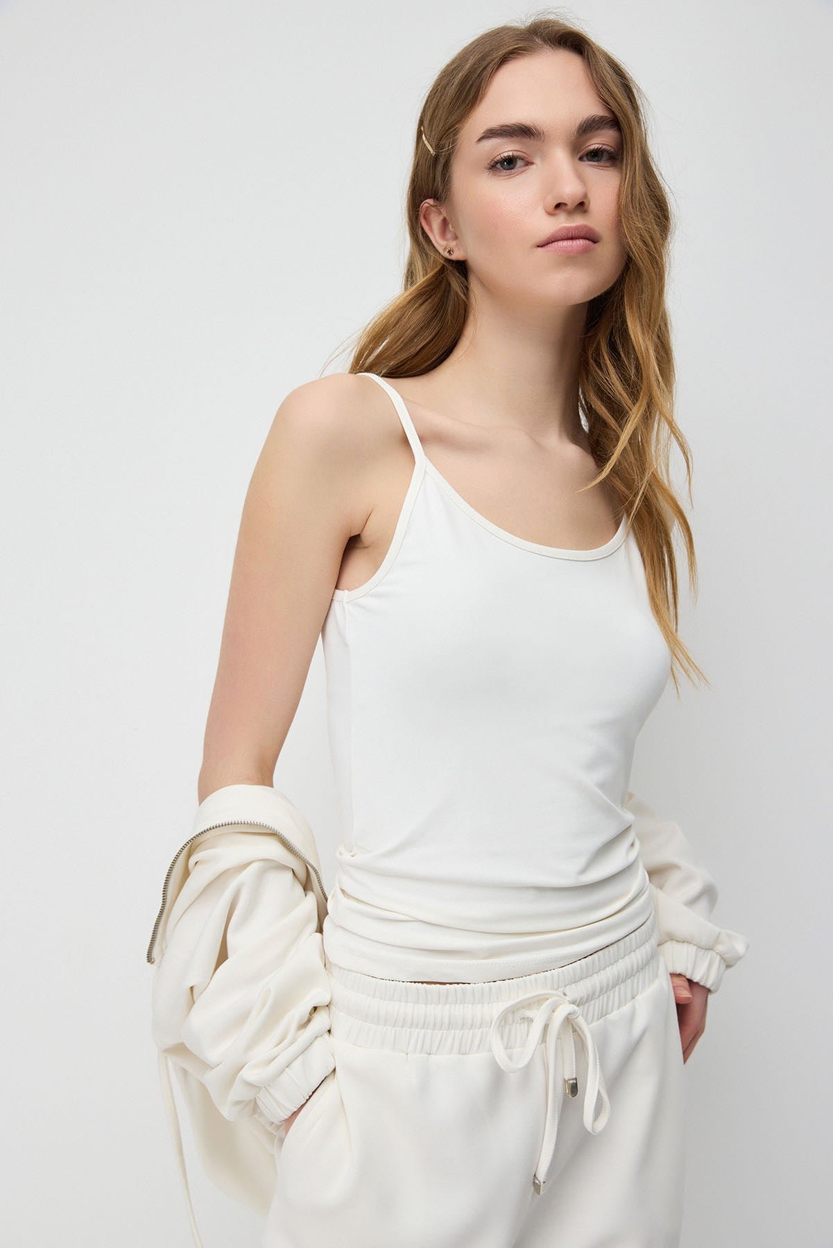 Schlankes Weißes Tanktop