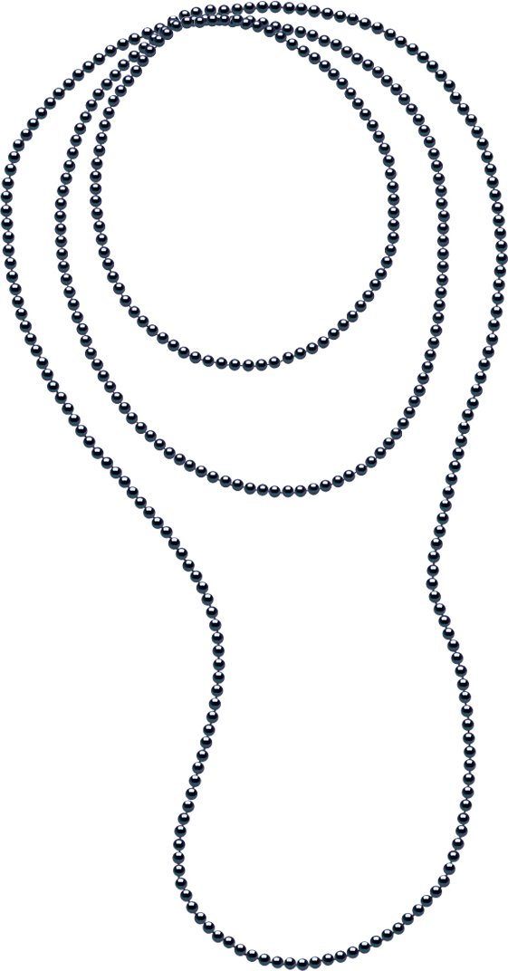 DIADEMA - Halskette - OPERA Echte Süßwasserperlen - Schwarzer Tahitian Style