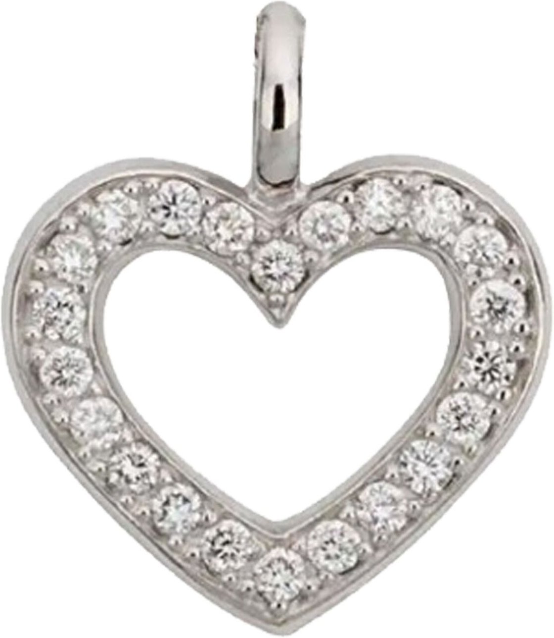 Lyomi Anhänger 585/- Weißgold Herz 22 synth. Diam. 0,18ct.