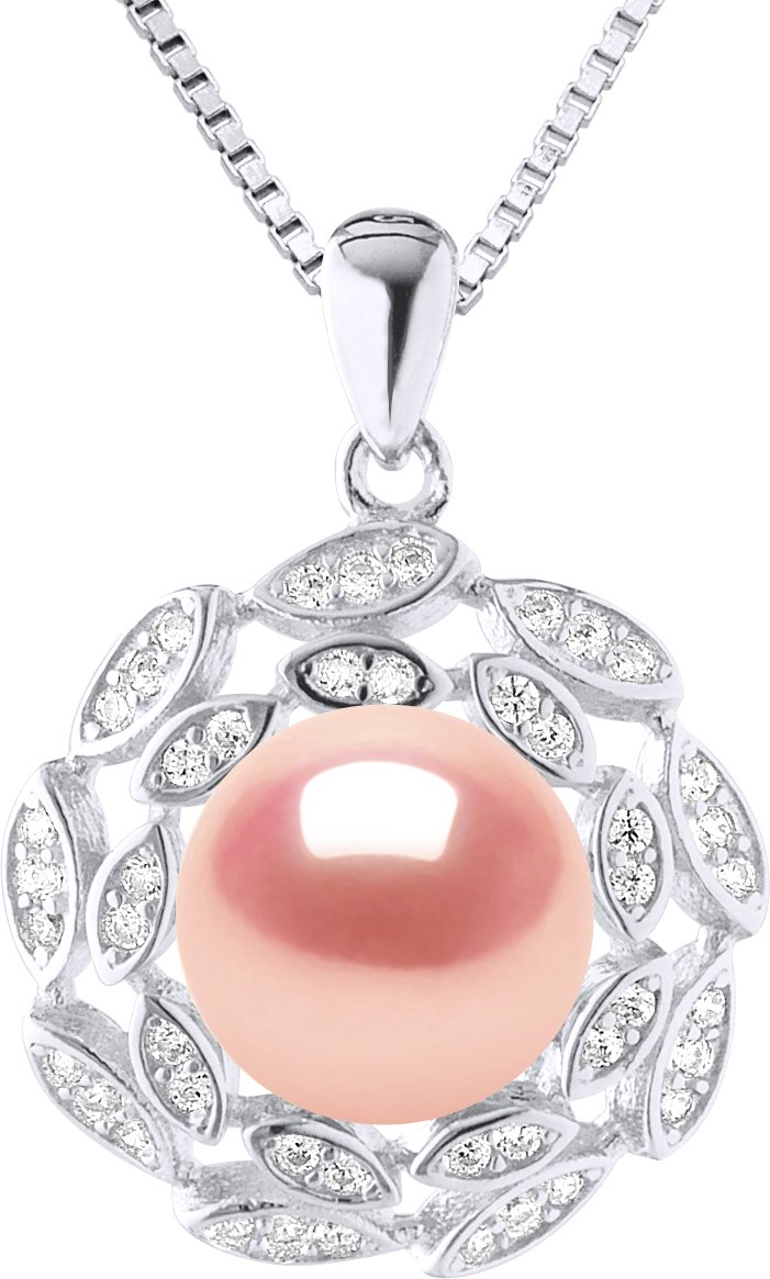 SUN Halskette Süßwasserperle 9-10 mm Rosa 925