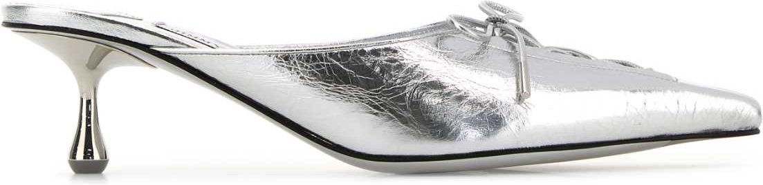 Silberne Leder Scarlett Mules