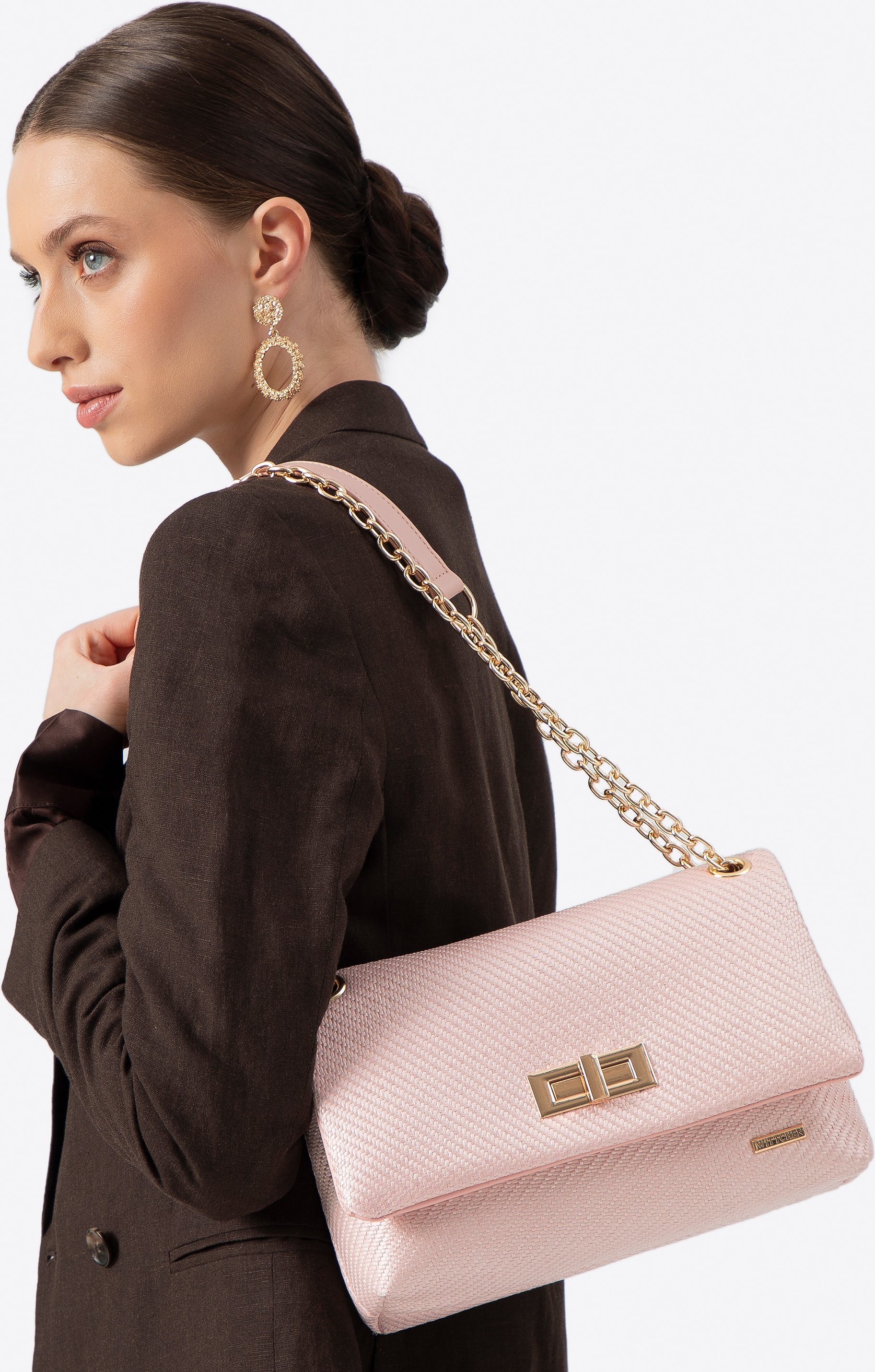 Wittchen Damen-Umhängetasche mit geflochtener Kette, rosa Polypropylen