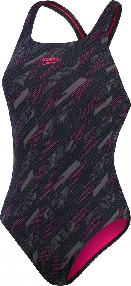 Speedo - "Hyperboom Medalist" Badeanzug für Damen (Schwarz/Pink)