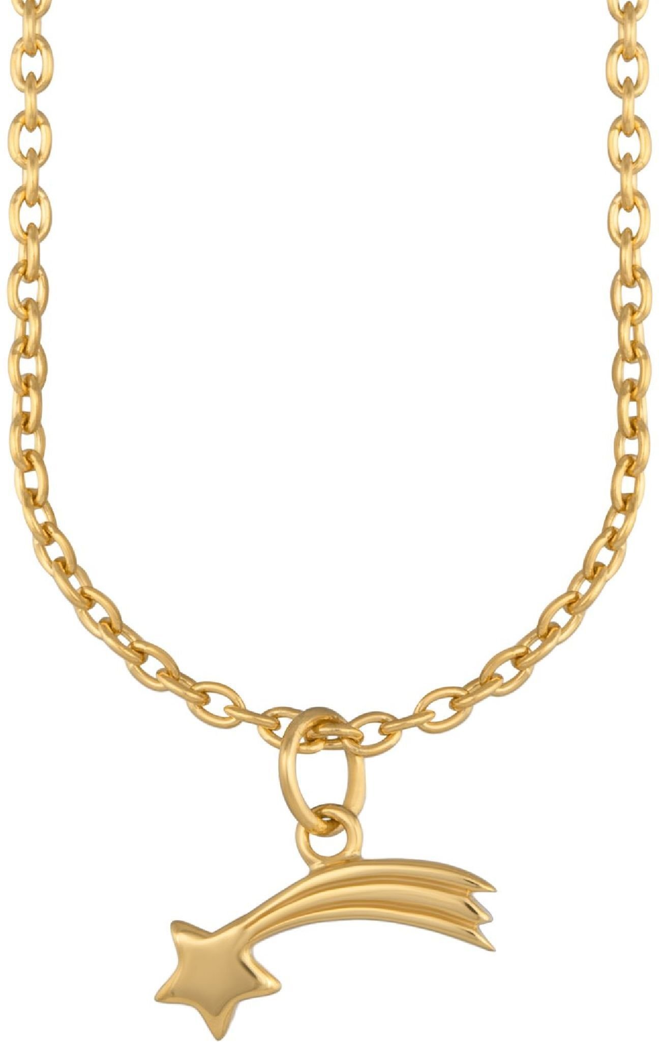 cai Anhänger mit Kette 925/- Sterling Silber vergoldet Sternschnuppe