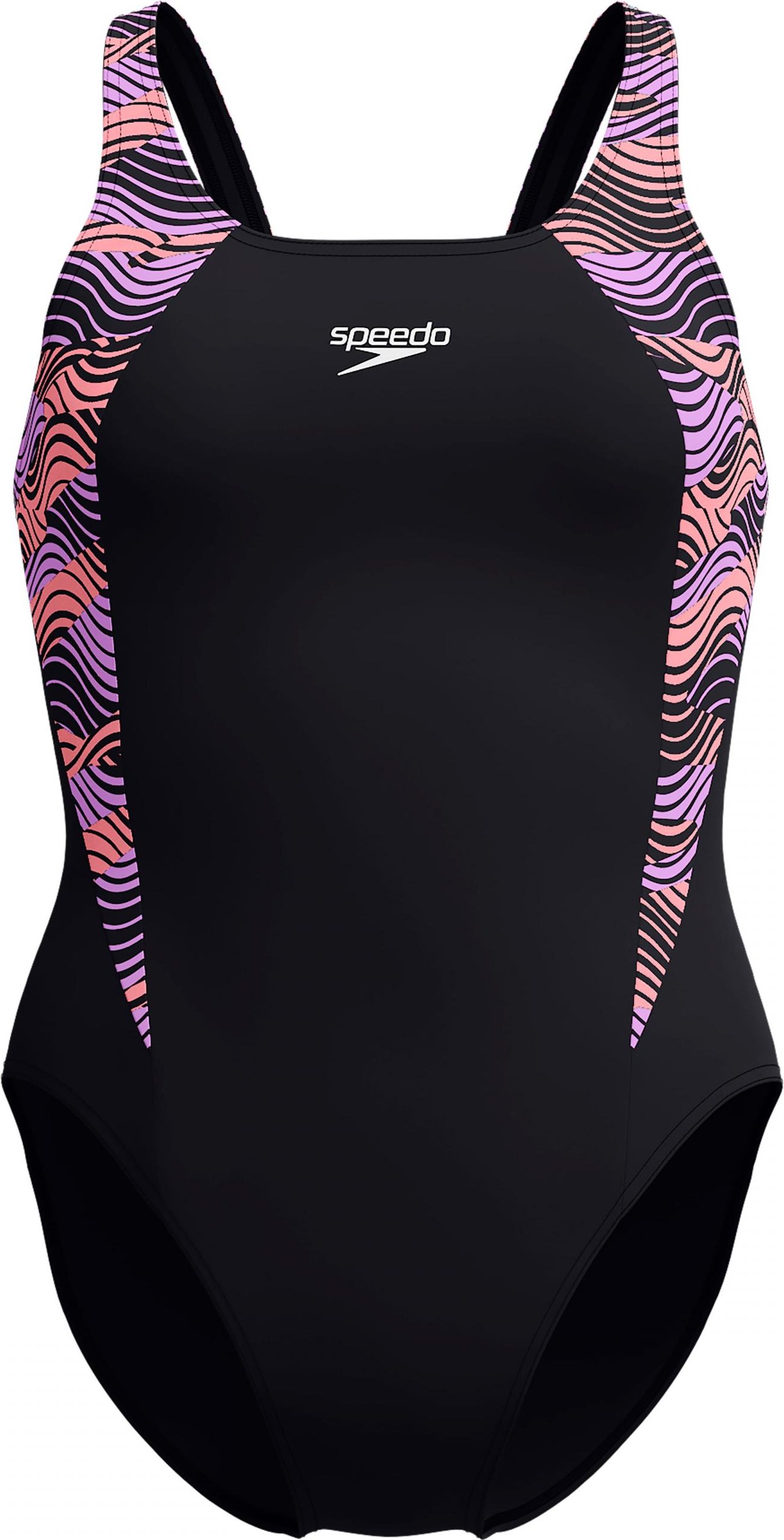 Speedo - "Hyperboom" Badeanzug Halboffener Rücken für Damen (Schwarz)