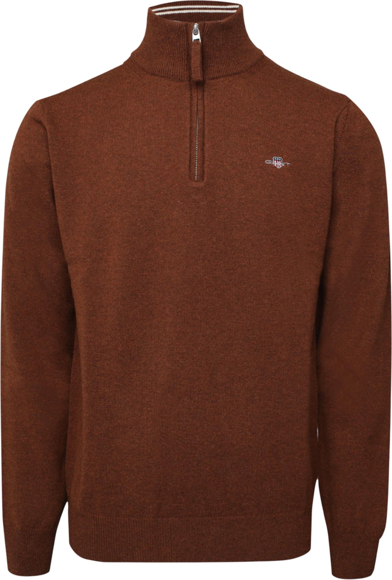 Gant - Fleece für Herren, mit halbem Reißverschluss, Schafwolle (Braun)