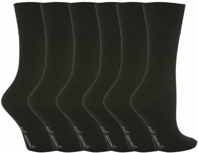 Gentle Grip - 6 Paar Damen Gentle Grip nicht elastische Socken - GG67 Schwarz
