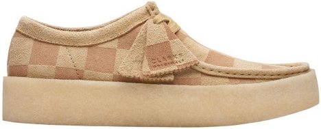 Clarks - "Wallabee" Kariert Schuhe für Herren, Wildleder, Cupsohle (Braun)