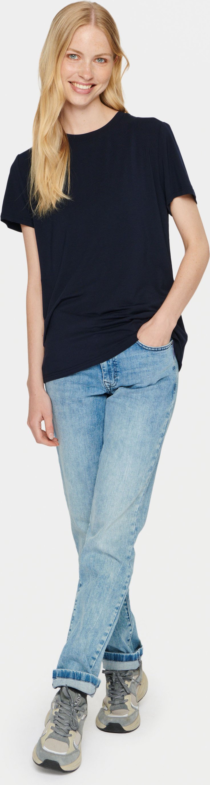 T-shirt Gerade Passform dark blue