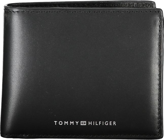 Tommy Hilfiger Elegante Schwarze Lederbörse für den modernen Mann