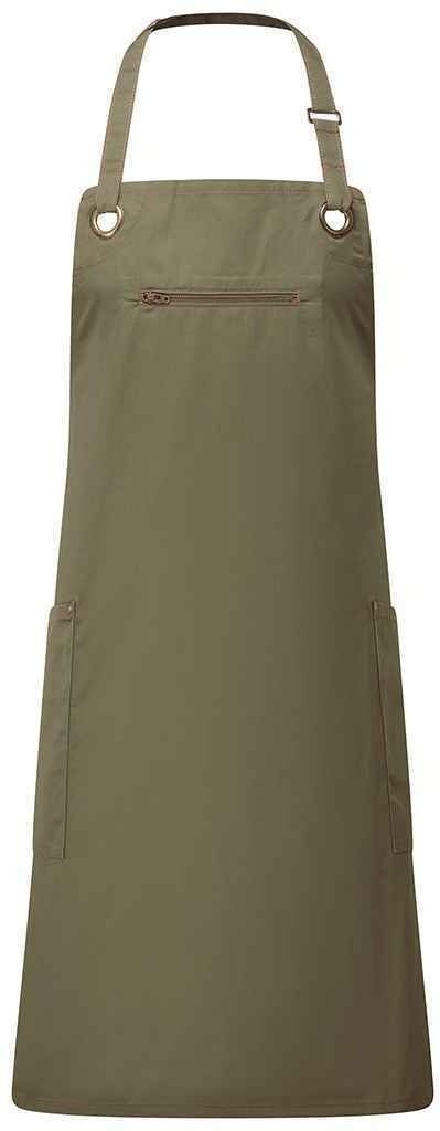 Premier Barley Recycelte Vollschürze (Olivgrün/Kastanie)