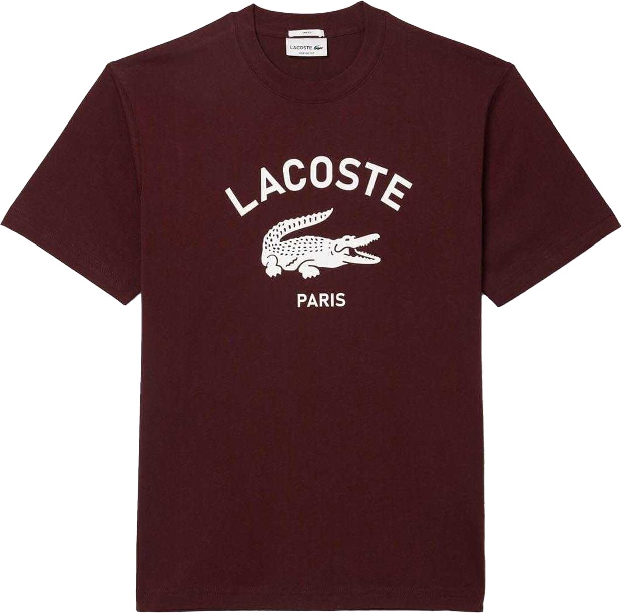 Lacoste - T-Shirt für Herren/Damen Unisex Baumwolle (Bordeauxrot)
