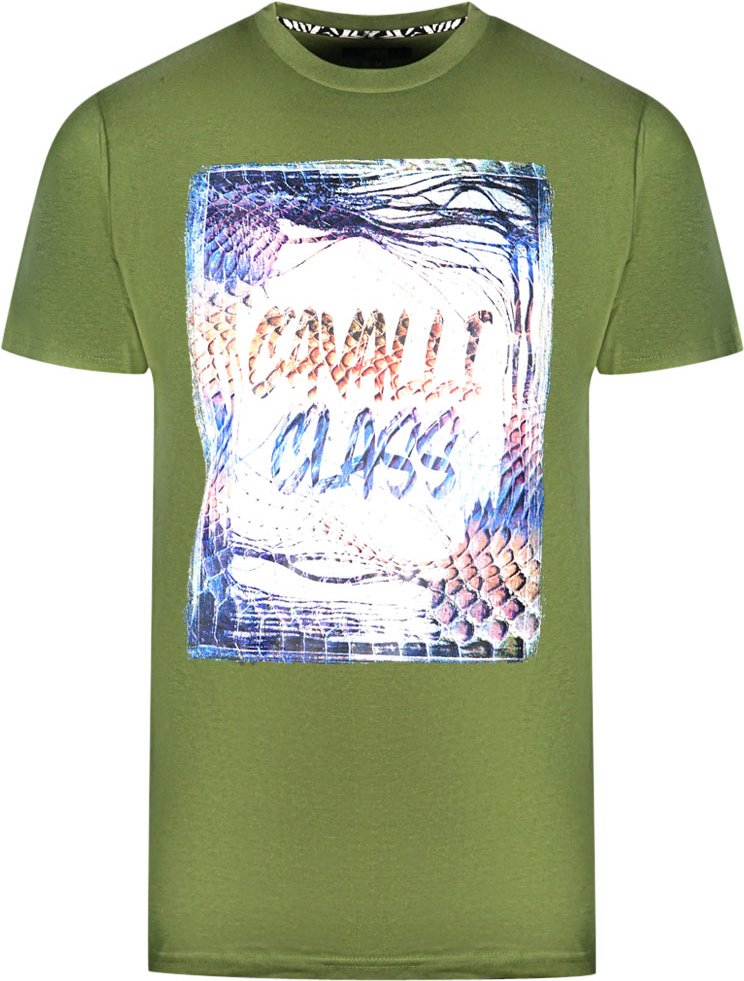 Cavalli Class Box Logo Grünes T-Shirt