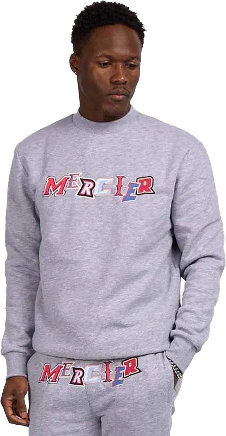 Thumbnail - Mercier - "Anonymous" Sweatshirt Rundhalsausschnitt für Herren (Grau meliert)
