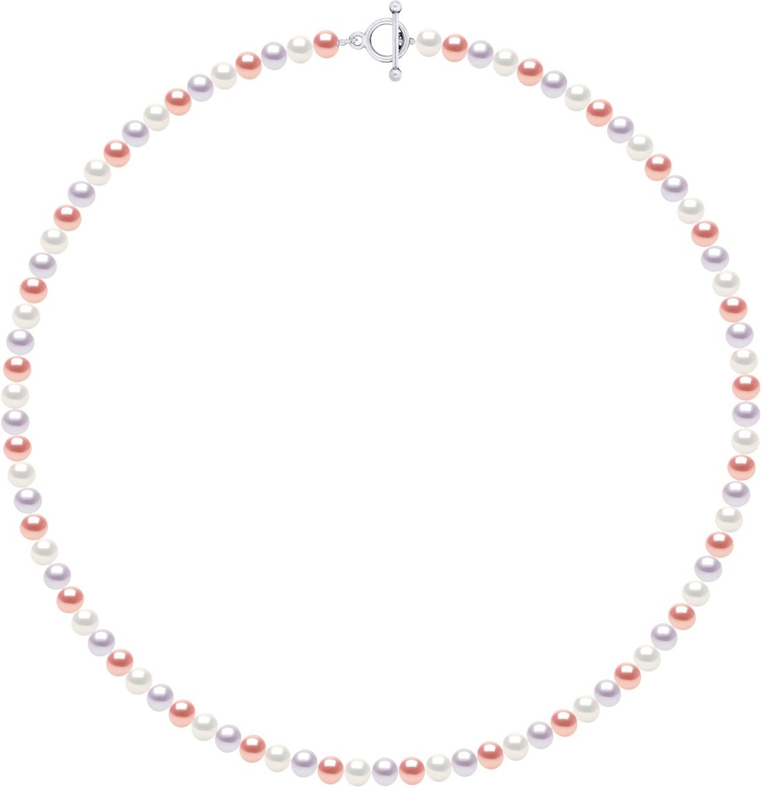 Halskette aus echten Süßwasser-Zuchtperlen und Halbrund 6-7 mm -