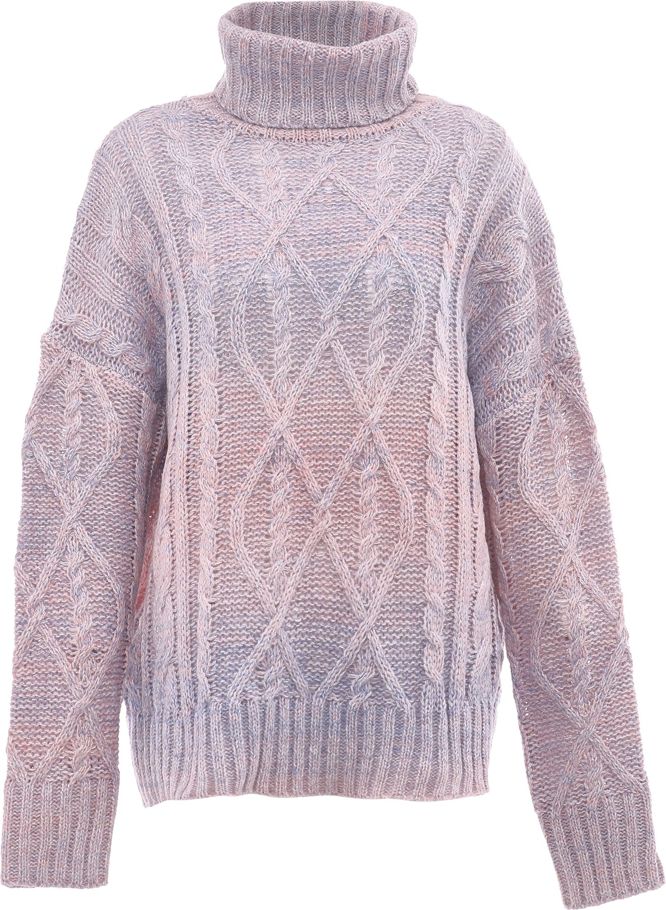Mymo Rollkragenpullover Damen blau rosa