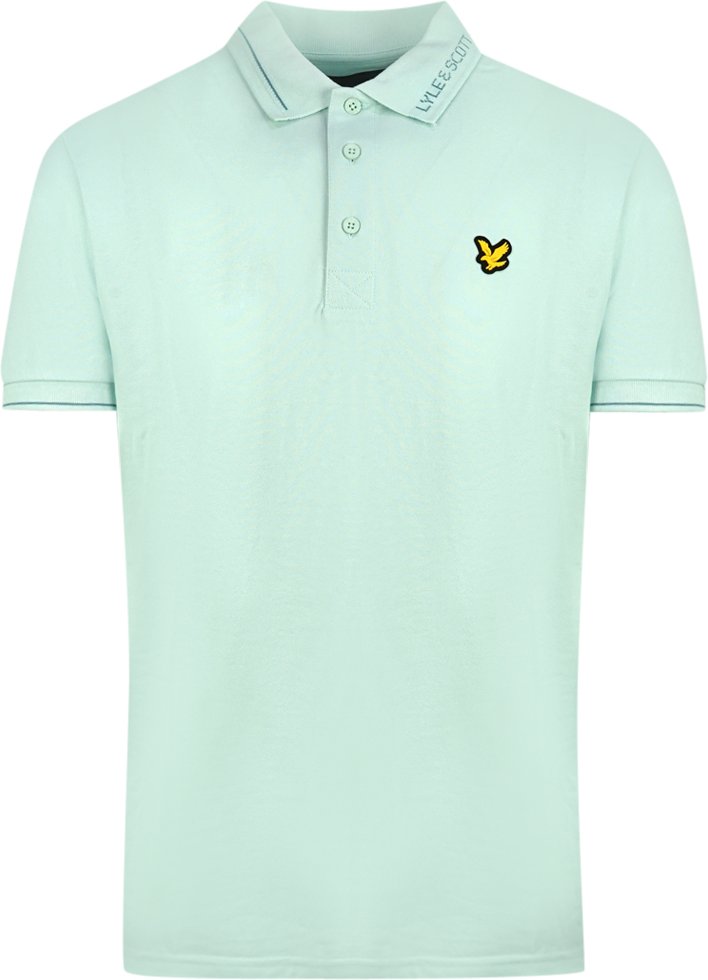 Lyle & Scott Poloshirt mit markengeschütztem Kragen in Acid Blue