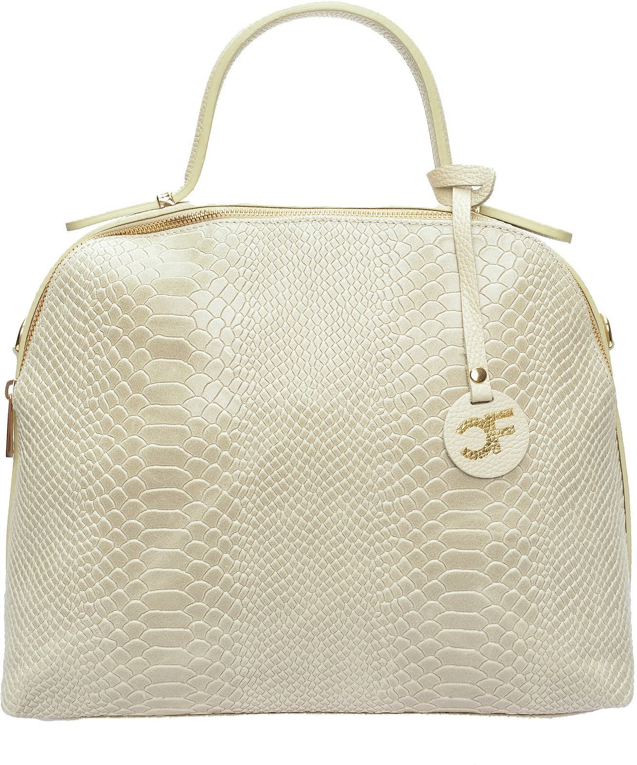 Carla Ferreri Beuteltasche aus beigefarbenem Leder