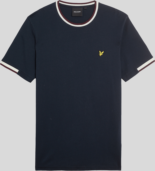 Thumbnail - Lyle & Scott T-Shirt mit halbhohem Rand – Dunkelblau