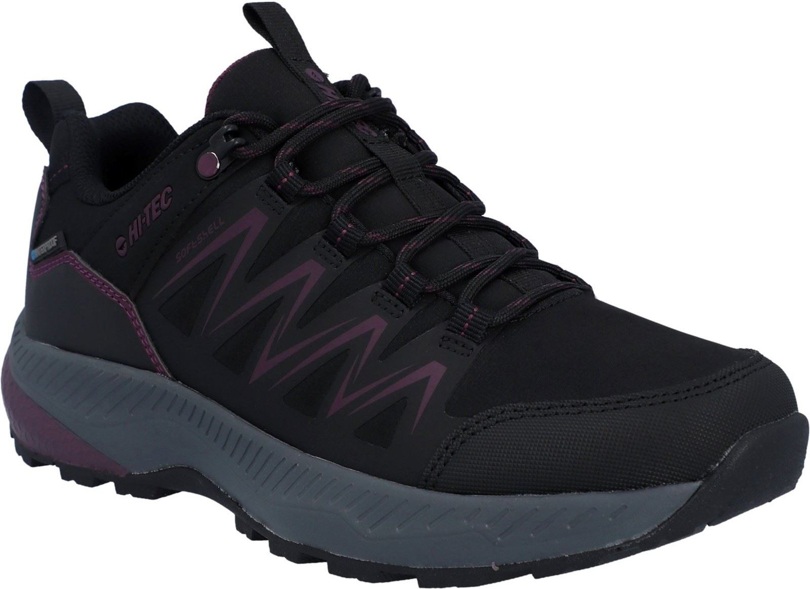 Thumbnail - Hi-Tec Stealth Low Womens Polyester Damen Wanderschuhe in Schwarz/Lila
