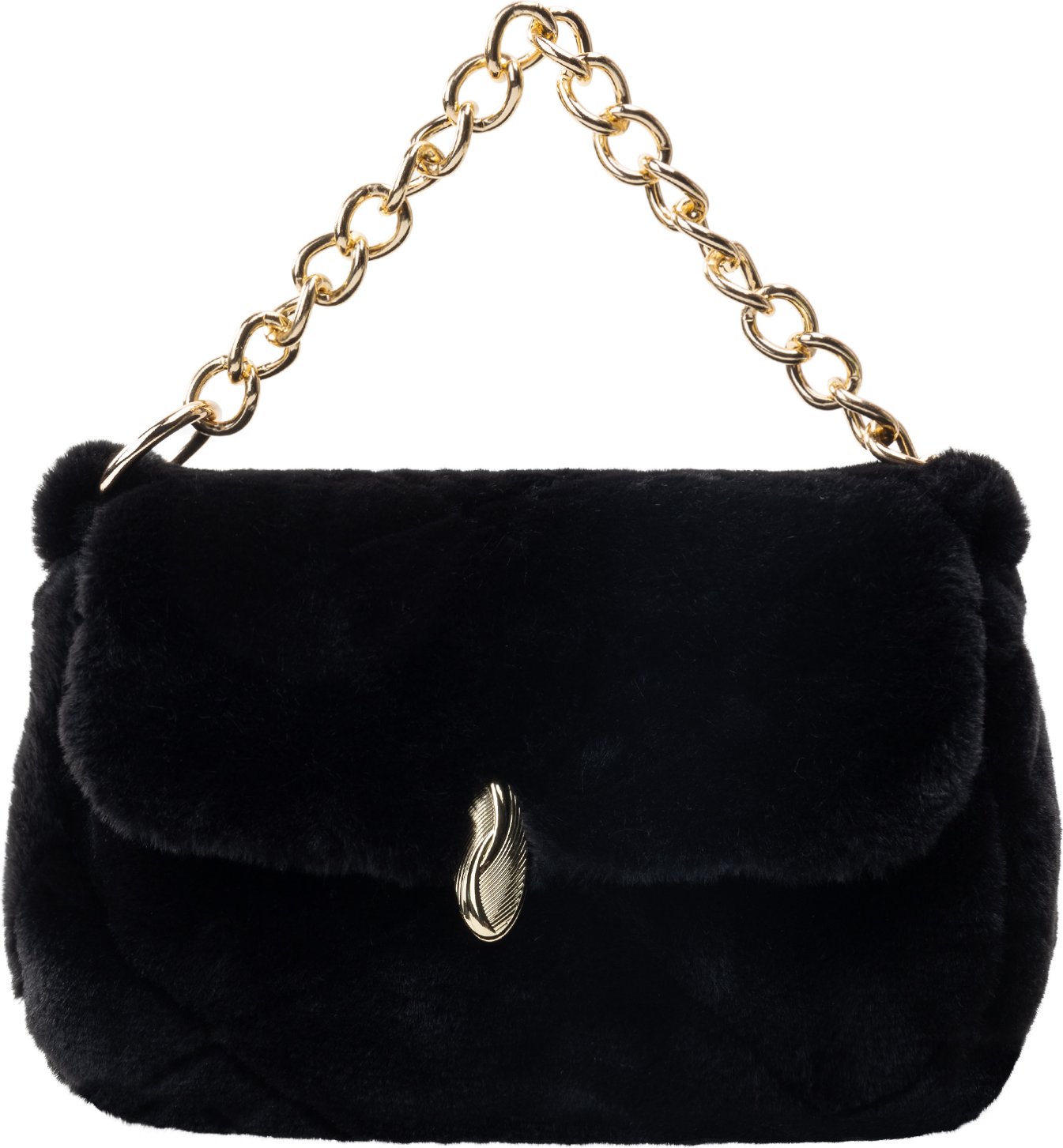 Faina Schultertasche aus Kunstfell Damen schwarz