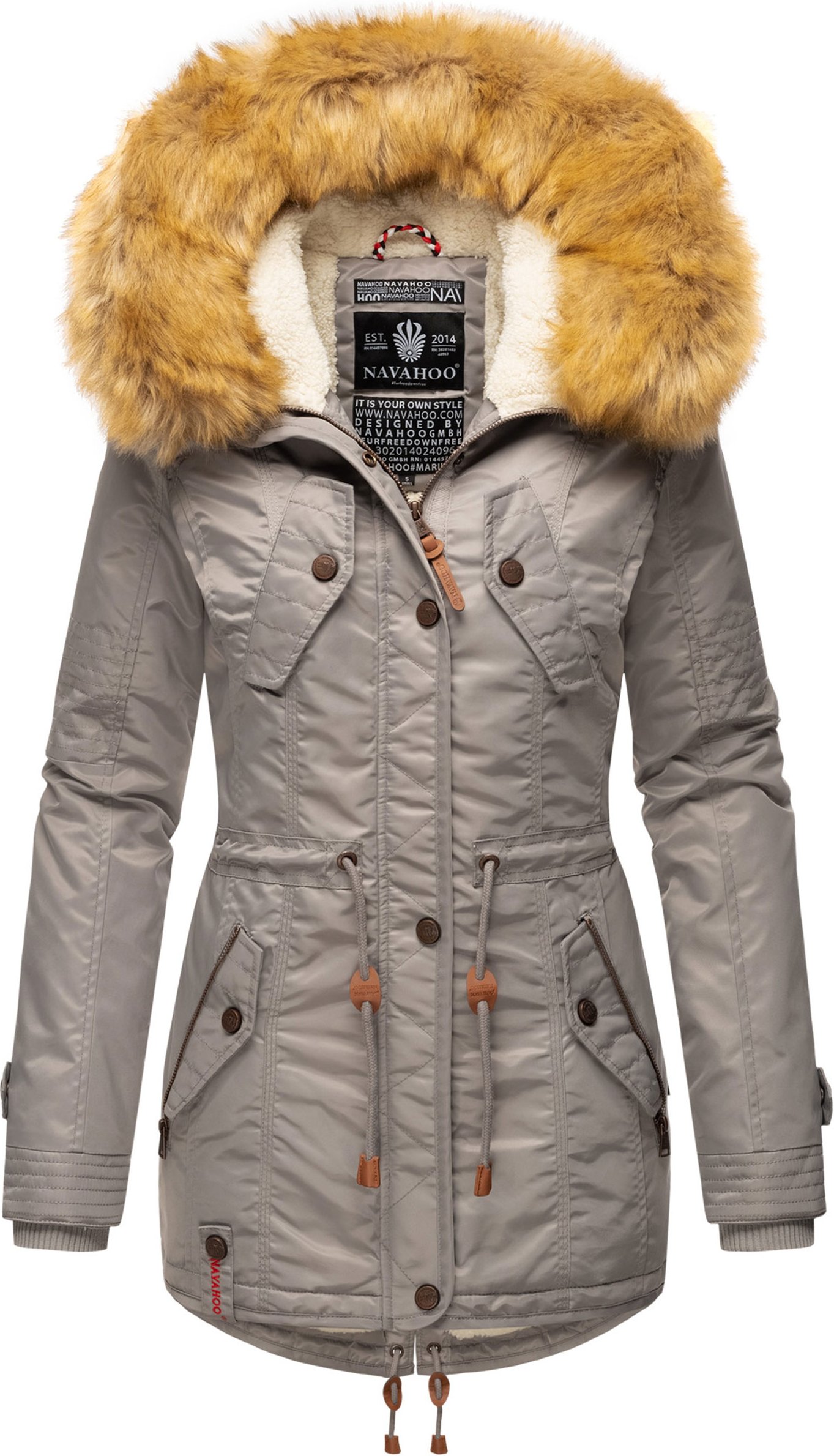 Navahoo Damen Winterjacke B399 – Warm, Wasserabweisend & Mit Abnehmbarem Kunstfellkragen