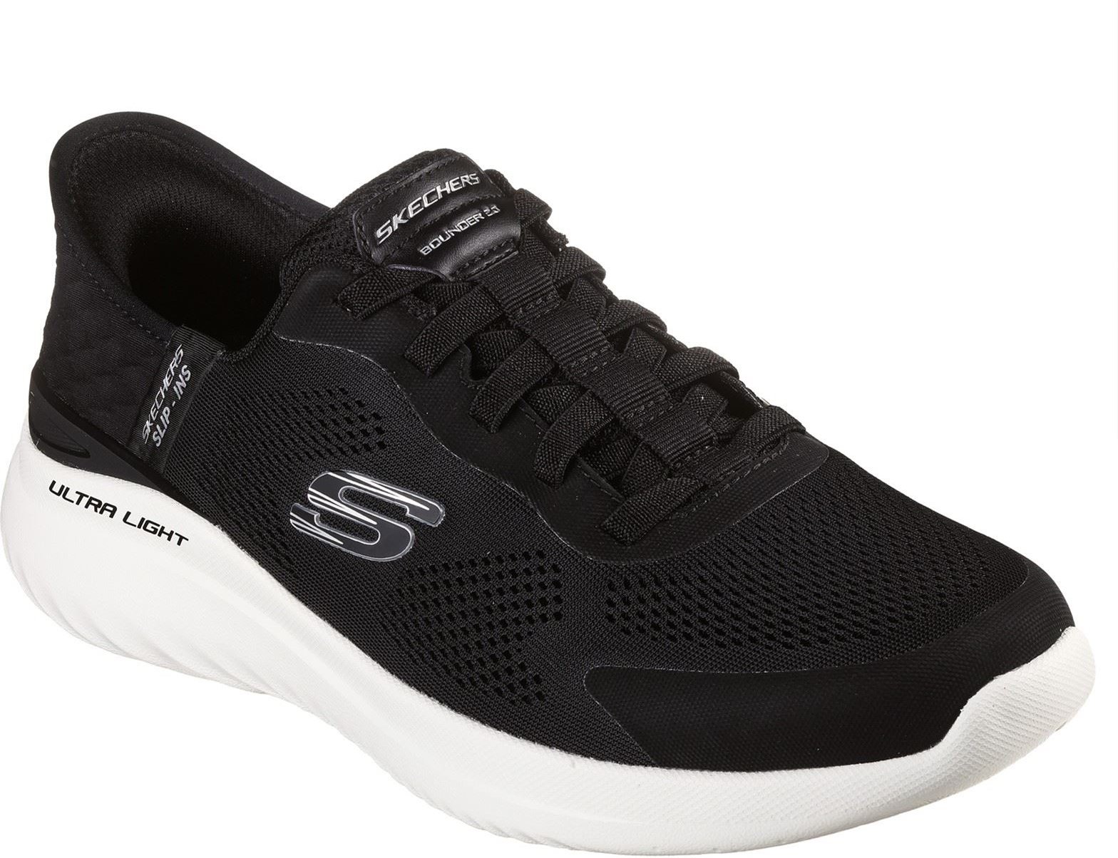 Skechers Bounder 2.0 Emerged Textile Herren Schwarz/Weiß Turnschuhe