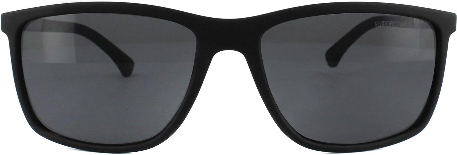 Emporio Armani Sonnenbrille 4058 5063/81 Schwarzer Gummi Grau Polarisiert