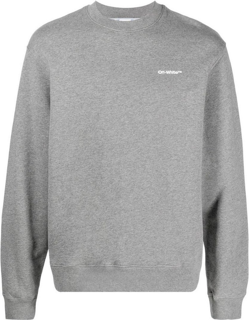 Off-White Wave Out Diag Design Graues schmales Sweatshirt