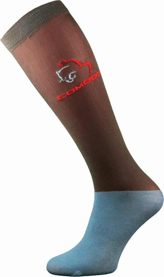 COMODO - Femme Chaussettes Equitation | Chaussettes Hautes Longues pour Eté - Brun