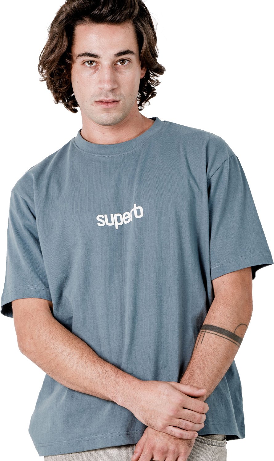 Herren Oversized Baumwoll Kurzarm T-Shirt Little Core Puffy SPRB3500