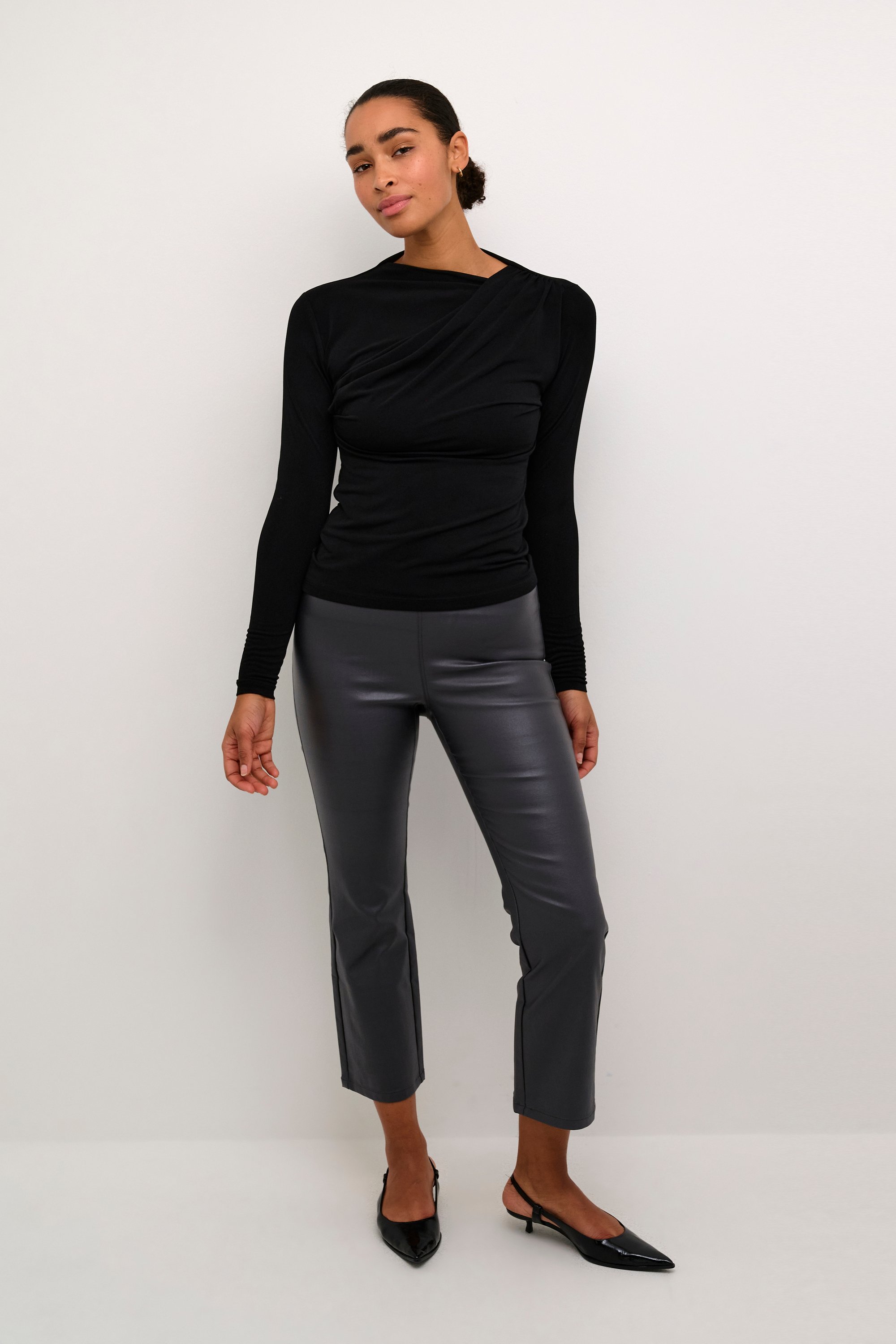 Langarm-Bluse Tight fit Black