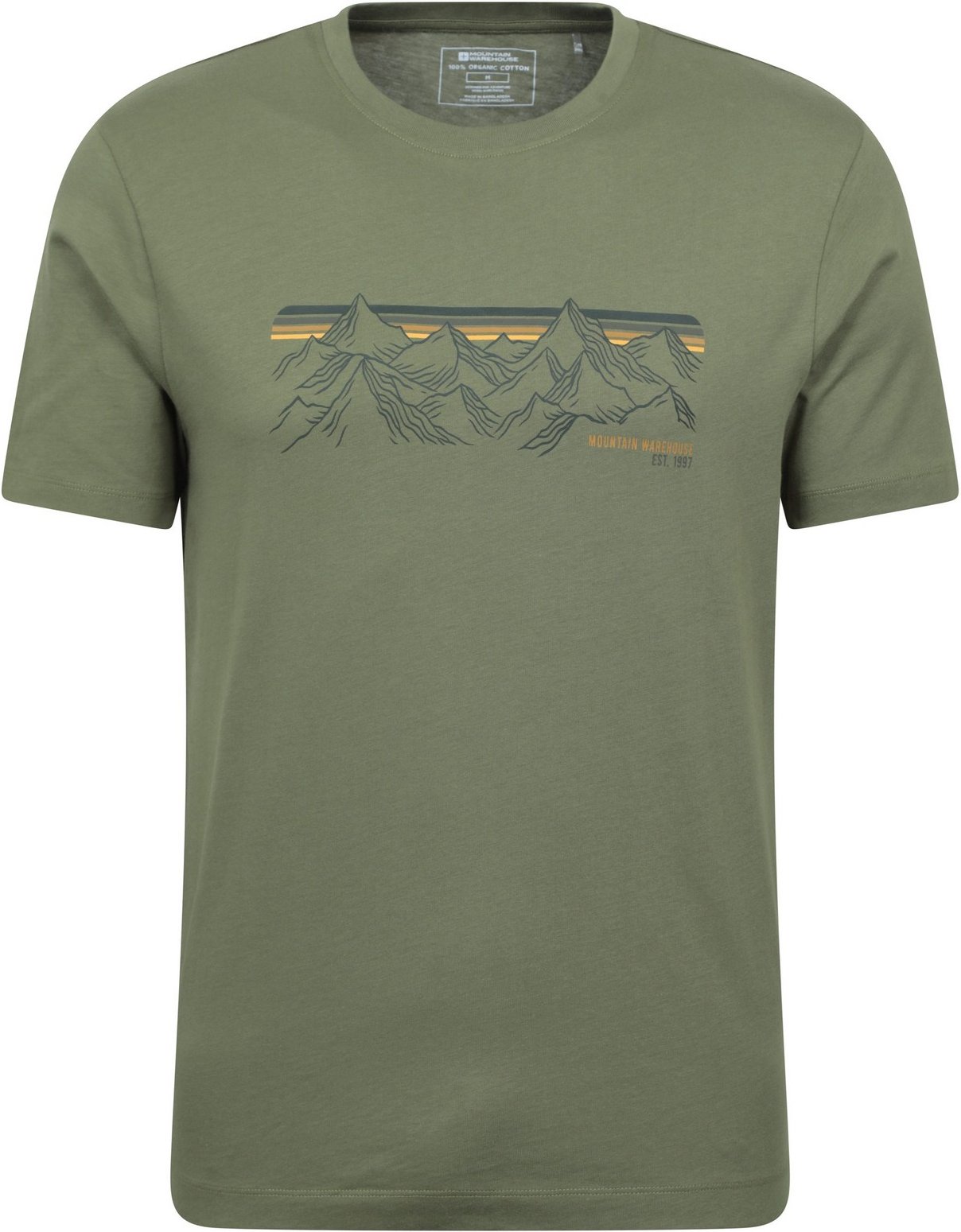 Thumbnail - Mountain Warehouse - T-Shirt Stripes für Herren (Khakigrün)