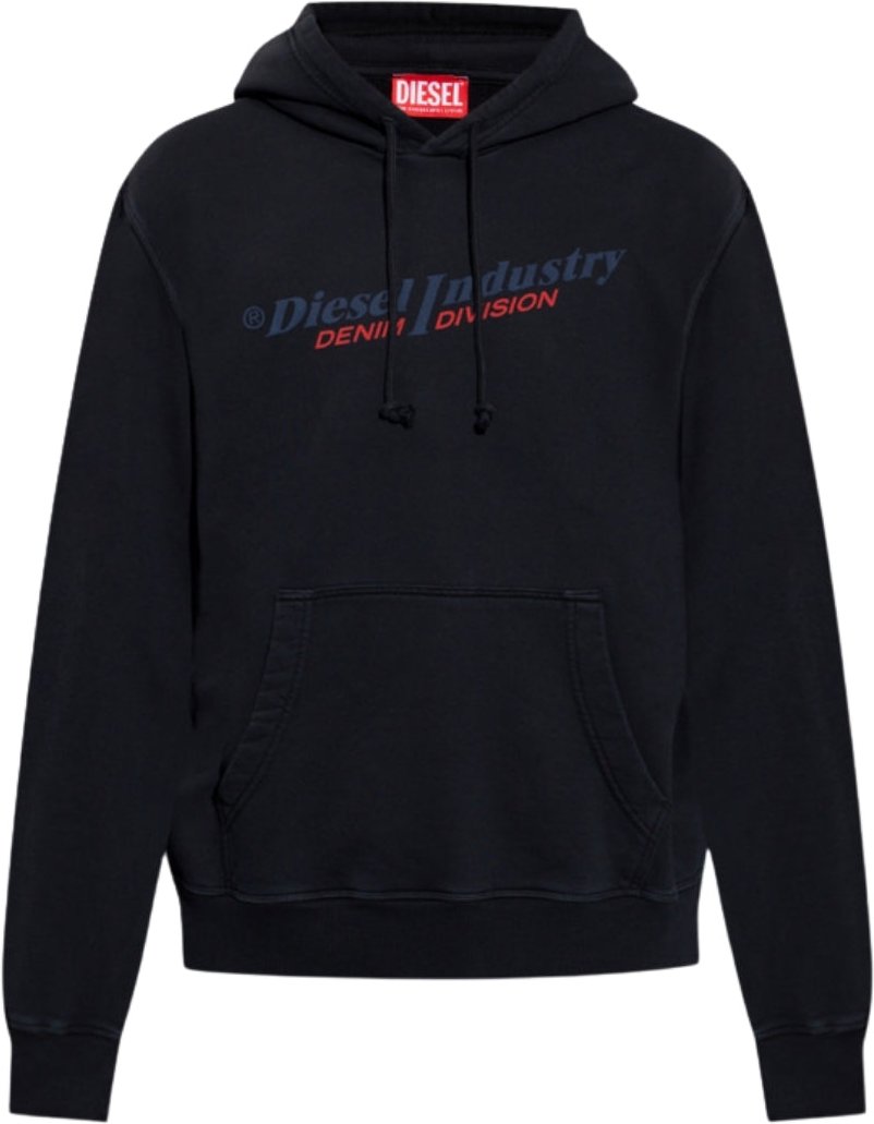 Diesel Industry Denim Division Design Schwarzer Kapuzenpullover