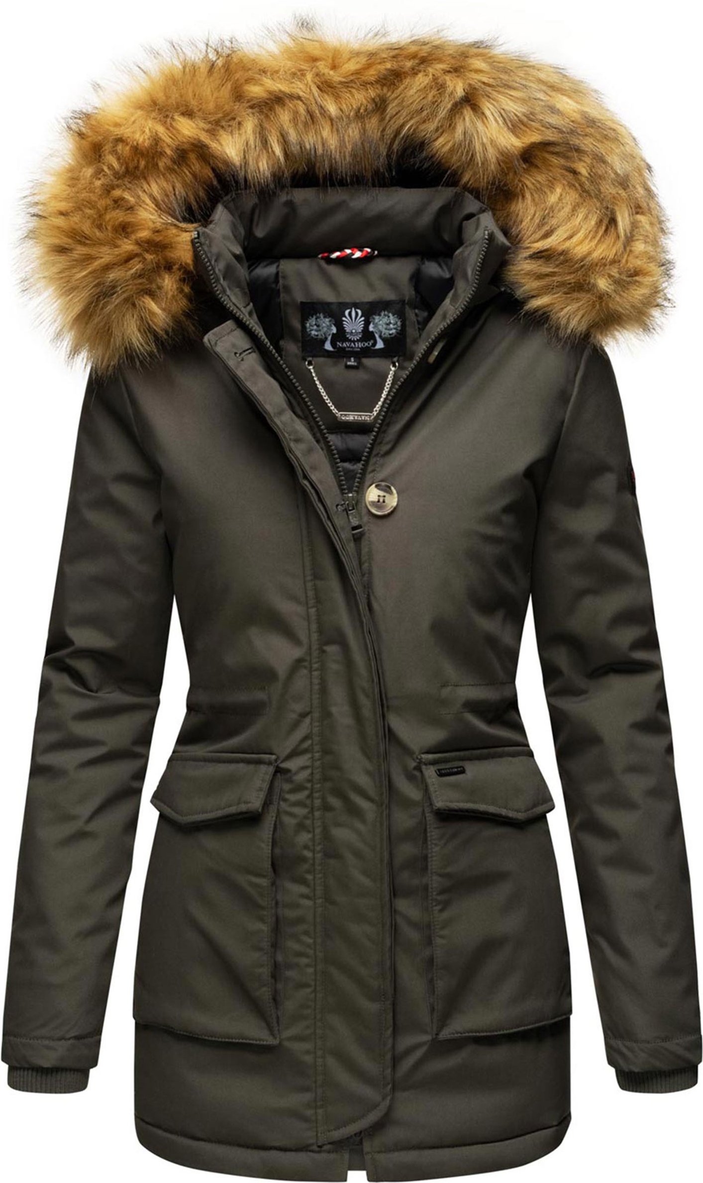 Navahoo Damen Winterjacke Schneeengel Princess – Klassisch, Warm & Mit Abnehmbarem Kunstfellkragen