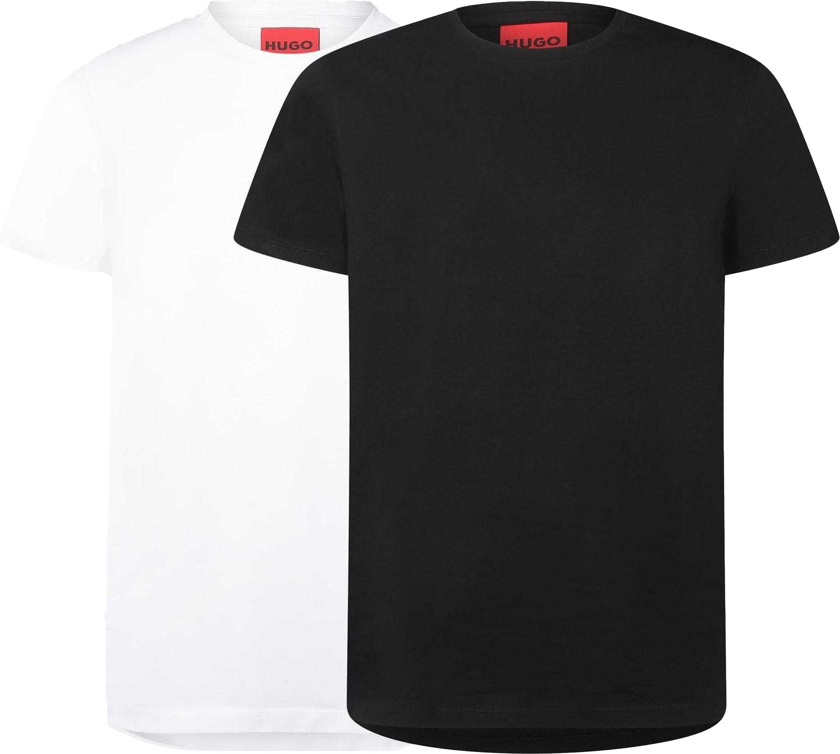 Hugo - T-Shirt für Herren, Schmal (2er-Pack) (Schwarz/Weiß)