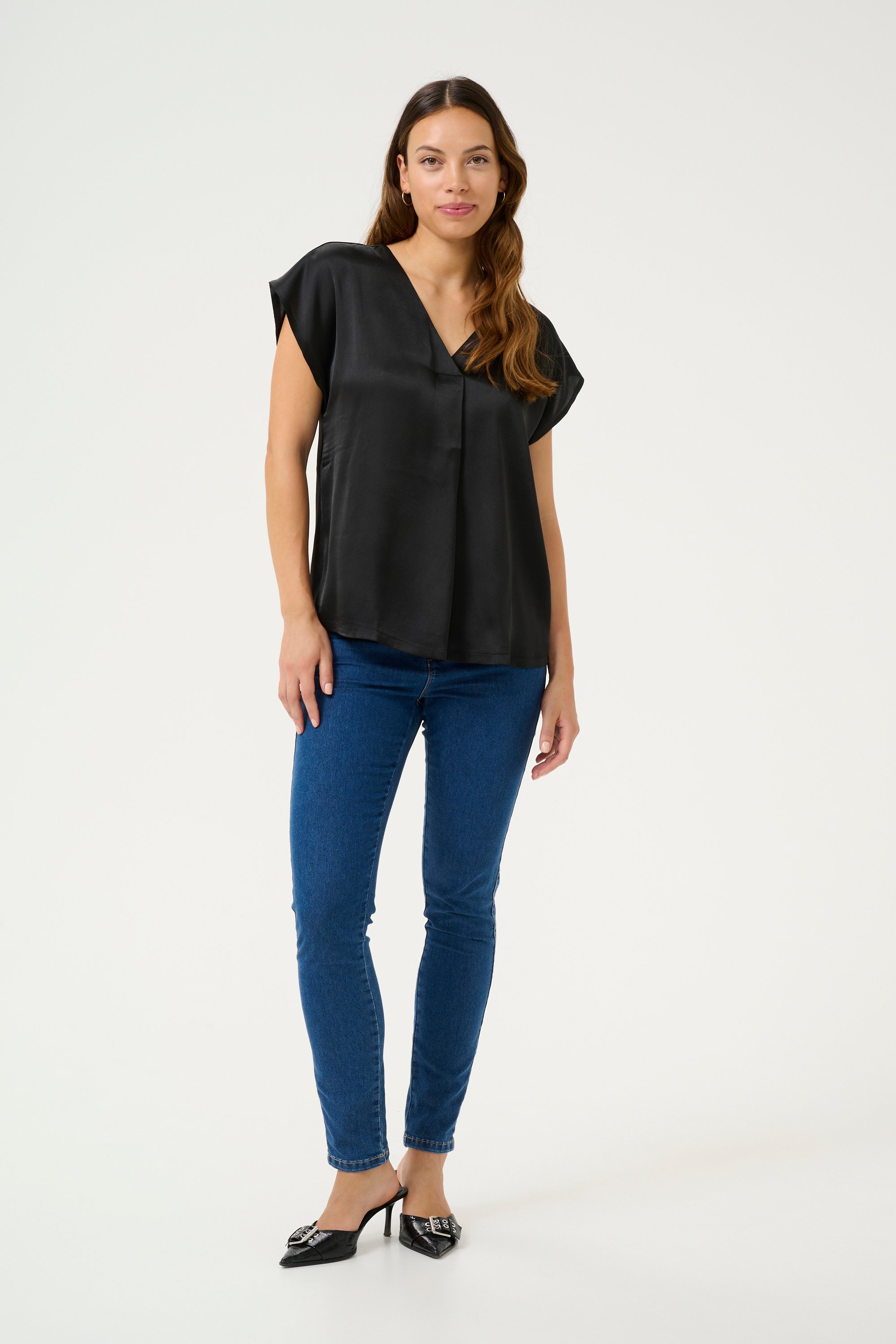 Ärmellose Bluse Loose fit Black